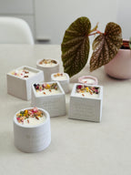Bougie fleurie parfumée | Gravure Message Personnalisable | Cadeau Fêtes
