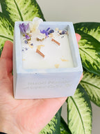 Bougie fleurie parfumée | Gravure Message Personnalisable | Cadeau Fêtes
