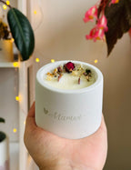 Bougie fleurie parfumée personnalisée maman
