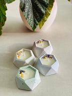 4 bougie fleurie couleur pastel 